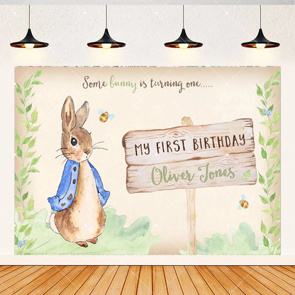 Spring Rabbit Background Kids Birthday Party Baby Shower Decor Rabbit Peter and His Animal Friends Vegetable Garden Photo Props