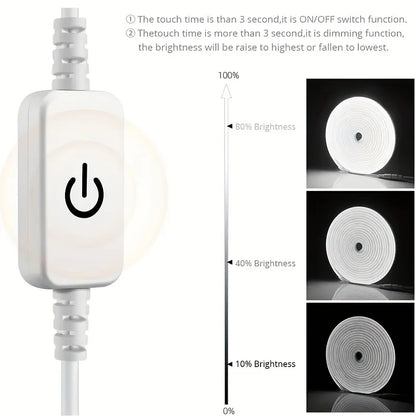 Neon LED Light Strip Smart Touch Sensor Switch Dimmable Neon Sign Flexible Led Ribbon Waterproof Rope Tube Lamp Backlight Decor