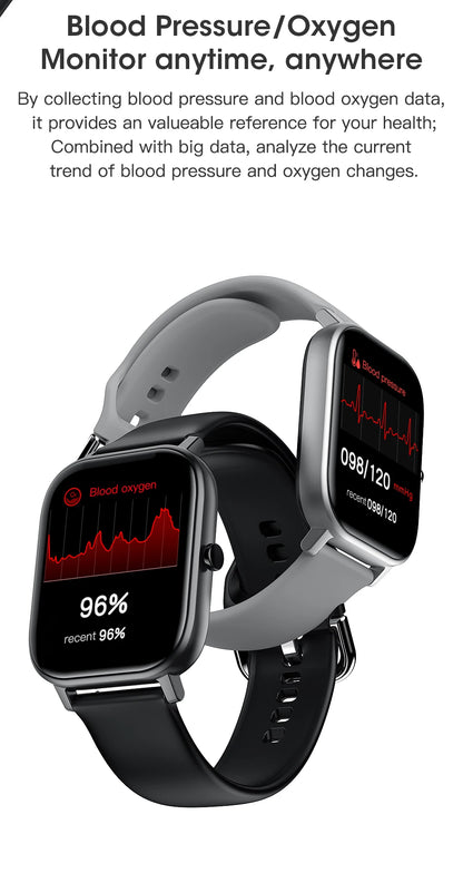 New Smart Watch Men 24H Health Monitor Sports Fitness Tracker Custom Watch Face Smartwatch Women 20MM Strap for Android Ios