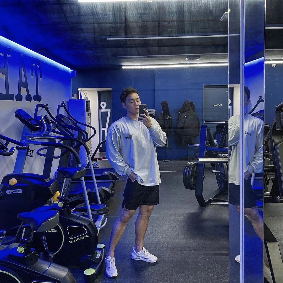 Men's Gym Sporting Clothing Male Fashion Bodybuilding Fitness Workout Long Sleeve T-Shirt Running Sweatshirt Casual Tees Tops