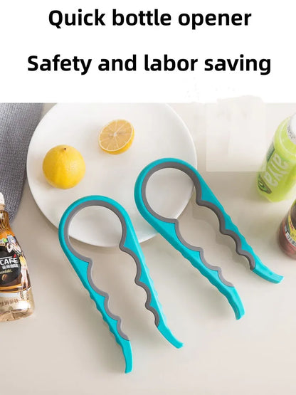Jar Opener Easy Grip Wrench 4 in 1 Handy Save Strength Can Beer Bottle Cap Openers Lid Twist Off Tools Portable Kitchen Gadgets