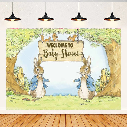 Spring Rabbit Background Kids Birthday Party Baby Shower Decor Rabbit Peter and His Animal Friends Vegetable Garden Photo Props