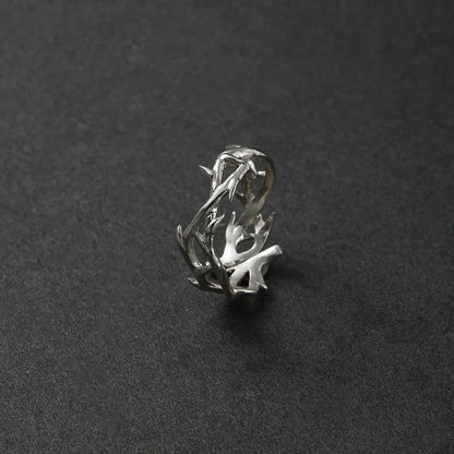 Vintage Ins Style Adherence Men's and Women's Rings with Branches, Thorns, Couples' Ring Gifts, Fashion and Personality
