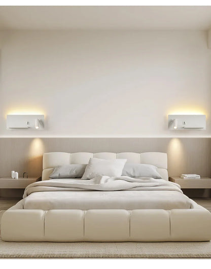 Nordic 12W LED Wall Light With USB Fast Charging  Modern Free Rotation Angle Wall Sconces for Bedroom Living Room Bedside