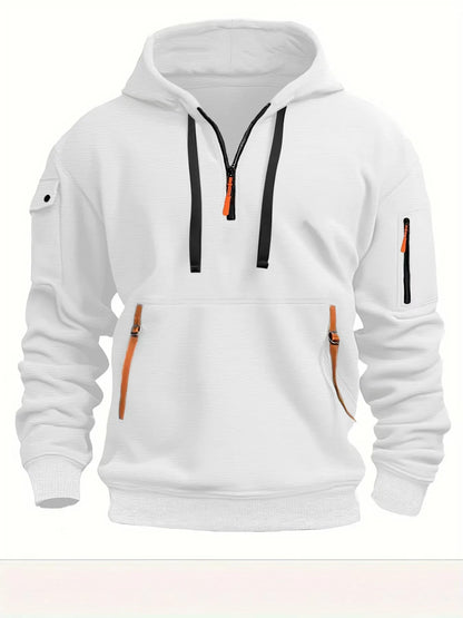 Men's Hoodies Aesthetic Fashion Multi-pocket Zipper Brand Streetwear Plus Size Loose Pullover Clothing Men Sweatshirts 2024 New