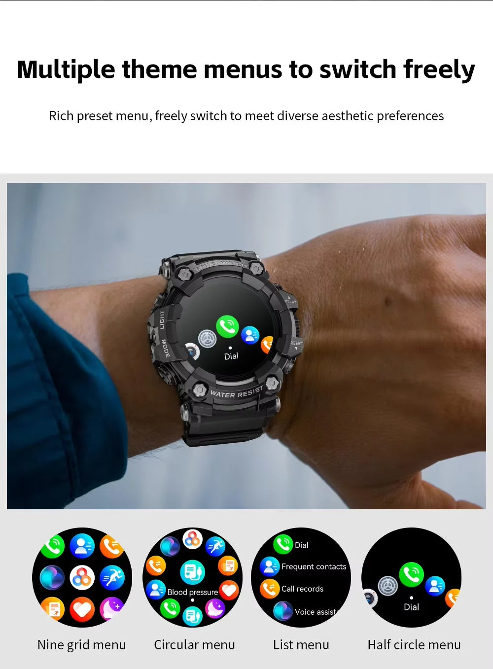 Fitness Tracker Smart Watch for Men Heart Rate Monitor Blood Pressure Smart Watch Suitable for Android IOS