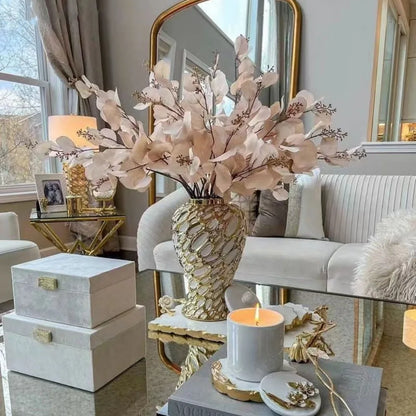 home decor vases Ceramic electroplated general jar Nordic flower vase handicraft decoration foyer soft decoration storage jars