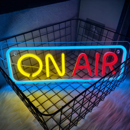 On Air Led Neon Sign, Used For Wall Decor, Game Player Live Broadcast, Music Studio, Recording Studio, Bar, Party Wall Lamp.
