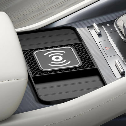 15W Fast Wireless Charging Pad , Non-Slip Rubber Mat for Car Storage, Lightweight USB-Powered Charger Compatible with Phone