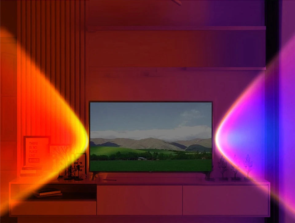 USB Sunset Lamp LED Rainbow Neon Night Light Projector Photography Wall Atmosphere Lighting for Bedroom Room Decor Nightlights