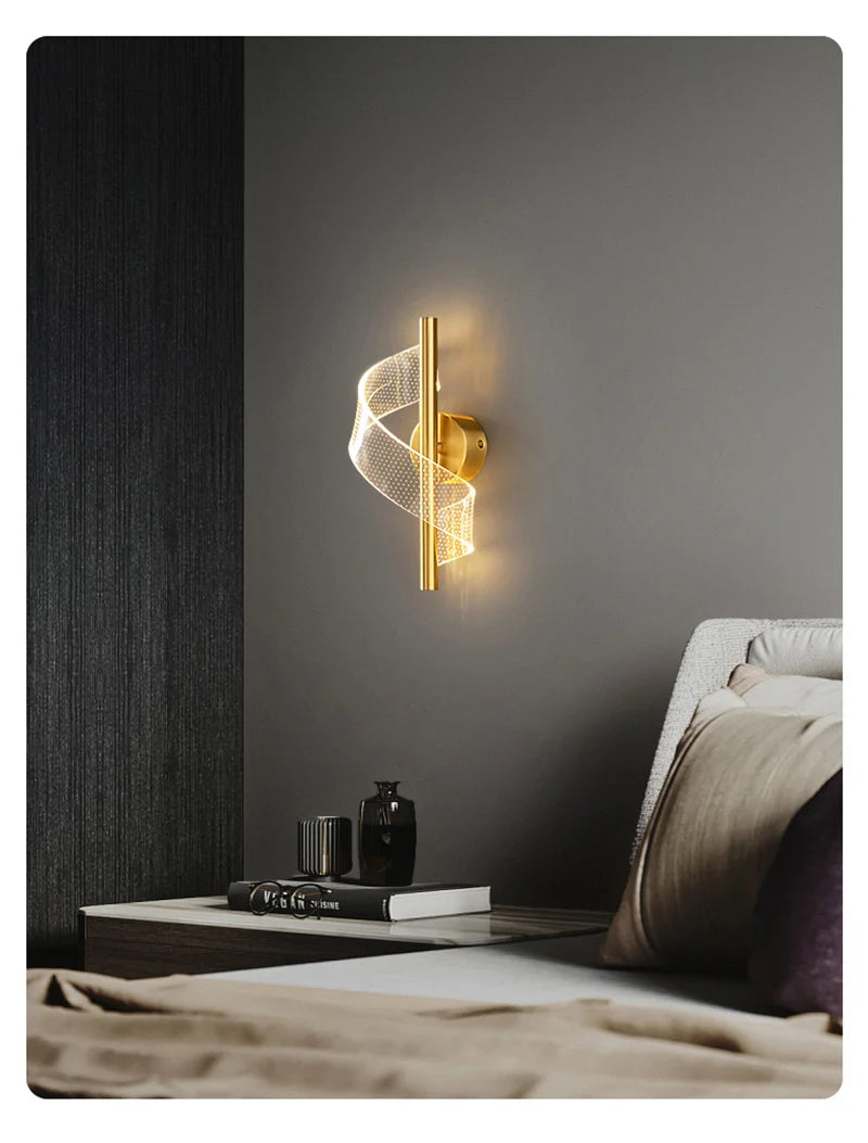 Nordic LED Wall Lamp Indoor Lighting For Bedroom Bedside Parlor Background Wall Light Modern Indoor Decoration Sconces
