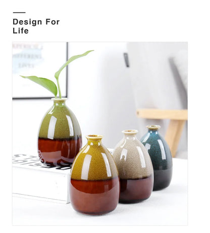 Modern Flower Vases For Homes Ceramic Vase Decoration Flower Glaze Flower Home Accessories Ceramic Craft Ornaments Green Plant