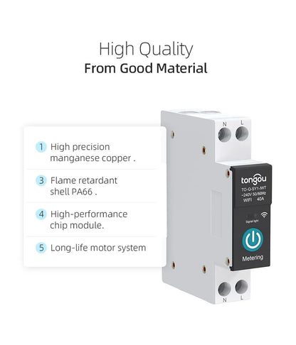 Tuya WiFi Smart Circuit Breaker 1P 63A DIN Rail for Smart Home Wireless Remote Control WiFi Switch by APP TONGOU Free Shipping