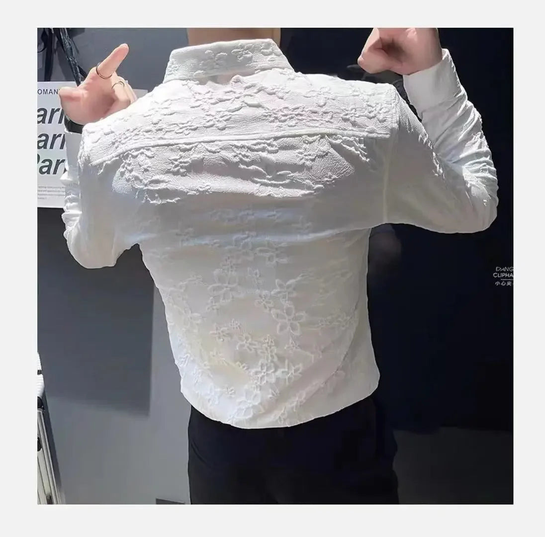 Shirts And Blouses For Men White Man Tops Plain Graphic Floral Clothing Korean Style Designer Fashion S Elegant Cheap Brand Cool