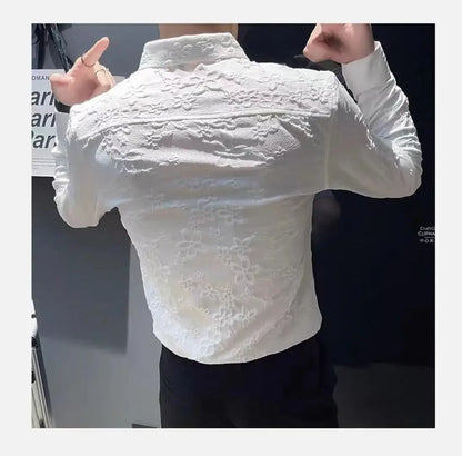 Shirts And Blouses For Men White Man Tops Plain Graphic Floral Clothing Korean Style Designer Fashion S Elegant Cheap Brand Cool