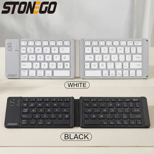 Foldable Bluetooth Keyboard Portable Wireless Rechargeable Ultra Slim Silent Key Board for Mobile Phone Accessories