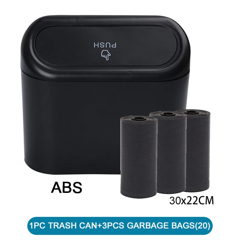 1/2/3Pcs Car Trash Can (with Lid) Contains 60 (300) Garbage Bags, Small Car Trash Can, Leak-proof Mini Car Accessories
