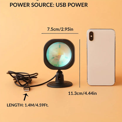 Sunset Lamp Projector LED Ambient Night Light with Adjustable Stand for Bedroom, Living Room Decor, Photography, and TikTok Live