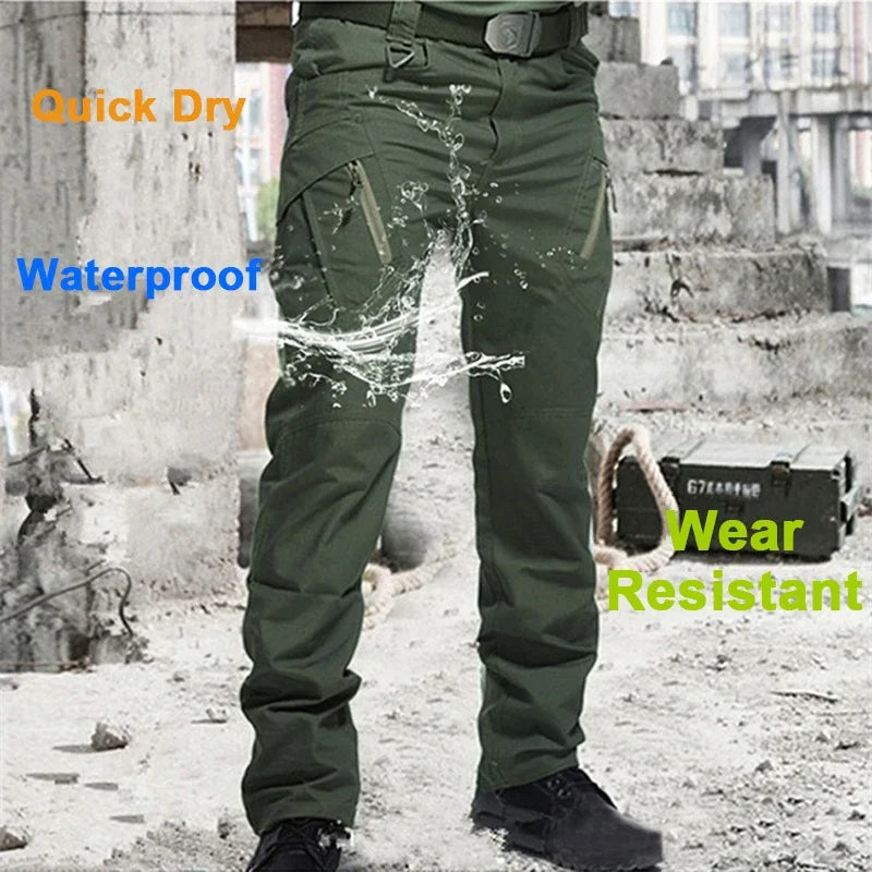 Mens Cargo Pants Multi Pocket Casual Training Pants Waterproof Wear Resistant City Work Trousers Outdoor Overalls Bottoms