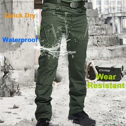 Mens Cargo Pants Multi Pocket Casual Training Pants Waterproof Wear Resistant City Work Trousers Outdoor Overalls Bottoms