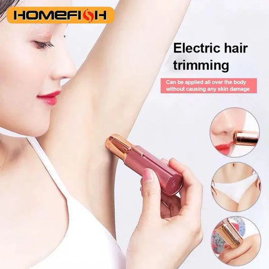 HOMEFISH Lipstick-Shaped Electric Hair Remover Eyebrow Shaper Women's Hair Removal Device Mini Facial Hair Removal Instrument