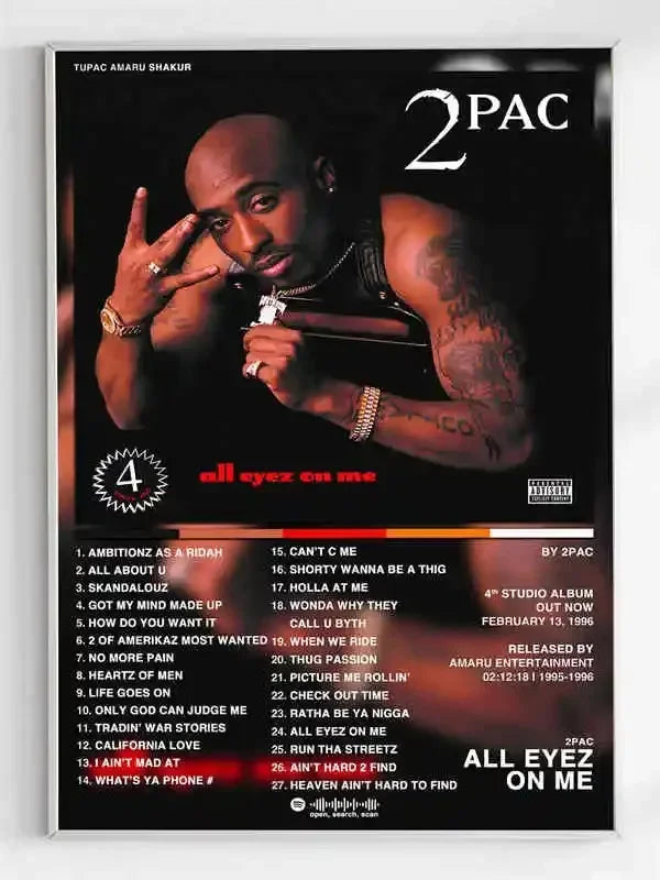 Canvas Painting Wall Art Music Album Cover Aesthetic Pictures Pop Hip Hop Rapper Tupac Posters For Room Modern Home Decor