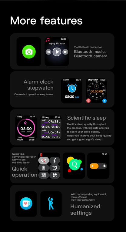 New Smart Watch Men 24H Health Monitor Sports Fitness Tracker Custom Watch Face Smartwatch Women 20MM Strap for Android Ios