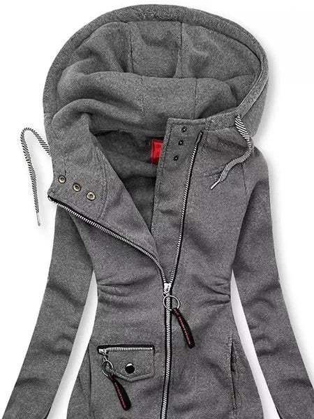 Women Oversize Hoodies Sweatshirts Pullovers Hoodie Female Patchwork Sweatshirt Autumn Warm Hoody Zipper UP Tops