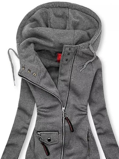 Women Oversize Hoodies Sweatshirts Pullovers Hoodie Female Patchwork Sweatshirt Autumn Warm Hoody Zipper UP Tops