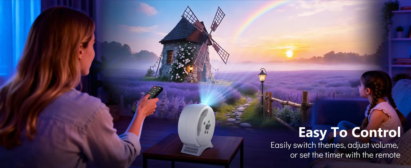 AURORA LIGHTING 3D Galaxy Projector 60 Scenes Adjustable Focal Planetarium Projector Ceiling Projector for Kids Room Adult Party