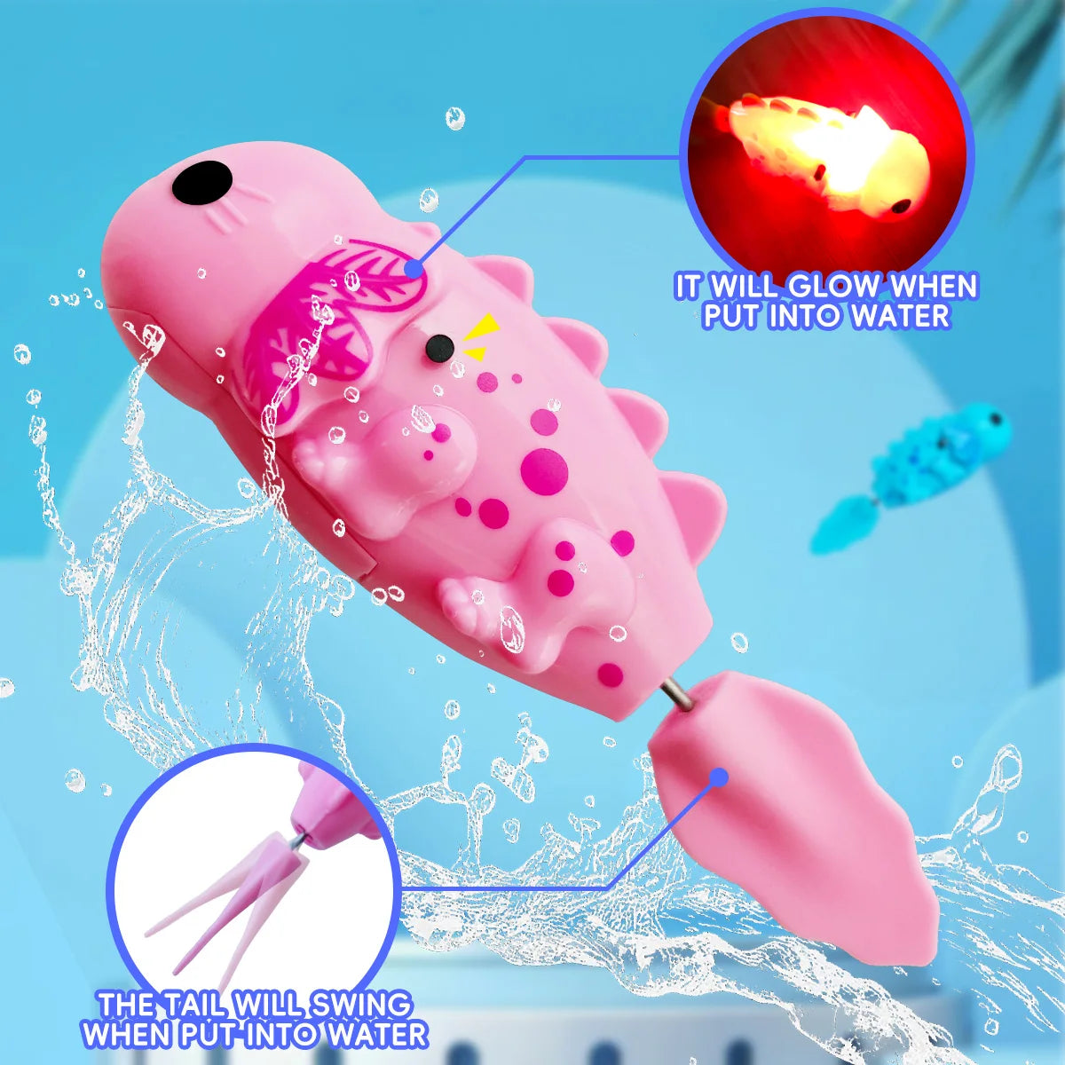 Children's Holiday Gift Bath Electronic Interactive Toy Light Swimming Fishing Simulation Color Pet Fish