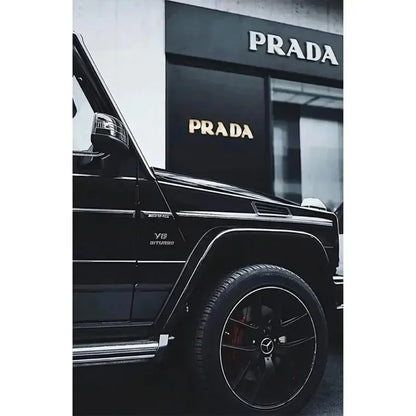 Wall Art Canvas Painting Modern Black Car Nordic Street Luxury Car Poster Black And White Pictures Home Decoration Living Roo