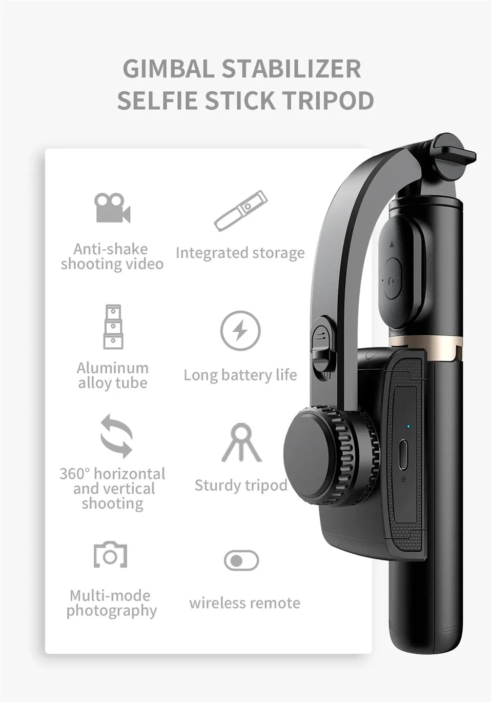 Handheld Gimbal Stabilisateur Estabilizador Selfie Stick Smartphone Action Kameralar Bluetooth Tripod For Live Broadcast