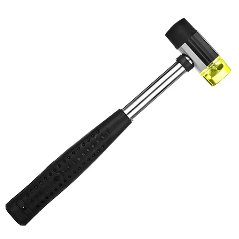 1PC 25mm Double Face Soft Tap Rubber Hammer Multifunctional Hand Tool with Hard Plastic & Non-Slip Grip for Precision Work