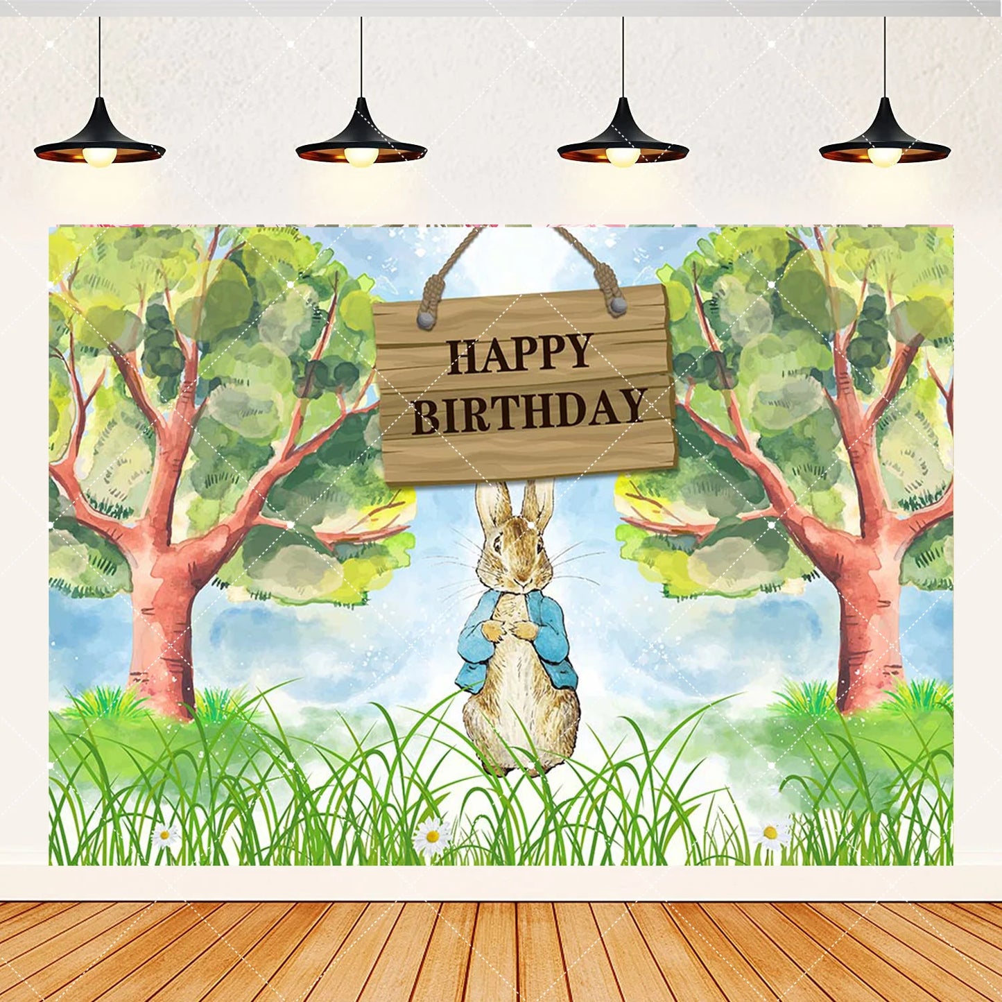 Spring Rabbit Background Kids Birthday Party Baby Shower Decor Rabbit Peter and His Animal Friends Vegetable Garden Photo Props