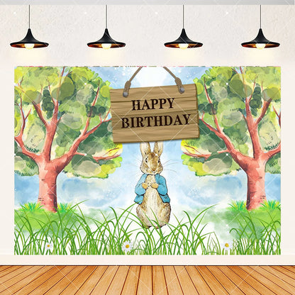 Spring Rabbit Background Kids Birthday Party Baby Shower Decor Rabbit Peter and His Animal Friends Vegetable Garden Photo Props