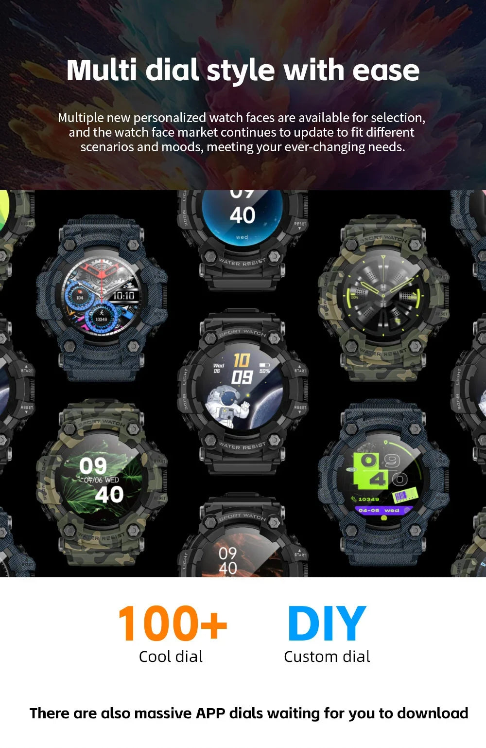 Fitness Tracker Smart Watch for Men Heart Rate Monitor Blood Pressure Smart Watch Suitable for Android IOS