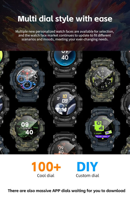 Fitness Tracker Smart Watch for Men Heart Rate Monitor Blood Pressure Smart Watch Suitable for Android IOS