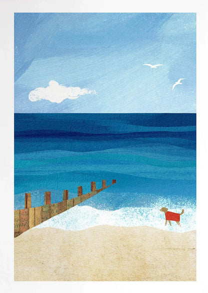 Canvas Painting Wall Art Picture Simple Outdoor Summer Beach Scenery Poster Sunset Surfers Swimming Ocean Living Room Home Decor