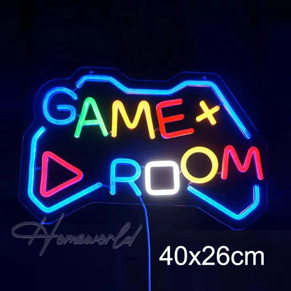 Arcade Neon Sign LED Game Room Handle Neon Light Wall Decor Gamer Teen Shop Internet Cafes USB port Party Birthday Gift