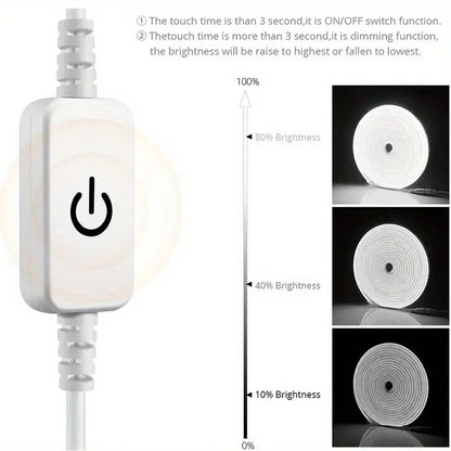 Neon LED Light Strip Smart Touch Sensor Switch Dimmable Neon Sign Flexible Led Ribbon Waterproof Rope Tube Lamp Backlight Decor