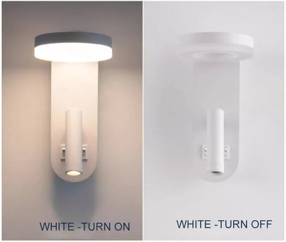 Nordic 12W LED Wall Light With USB Fast Charging  Modern Free Rotation Angle Wall Sconces for Bedroom Living Room Bedside