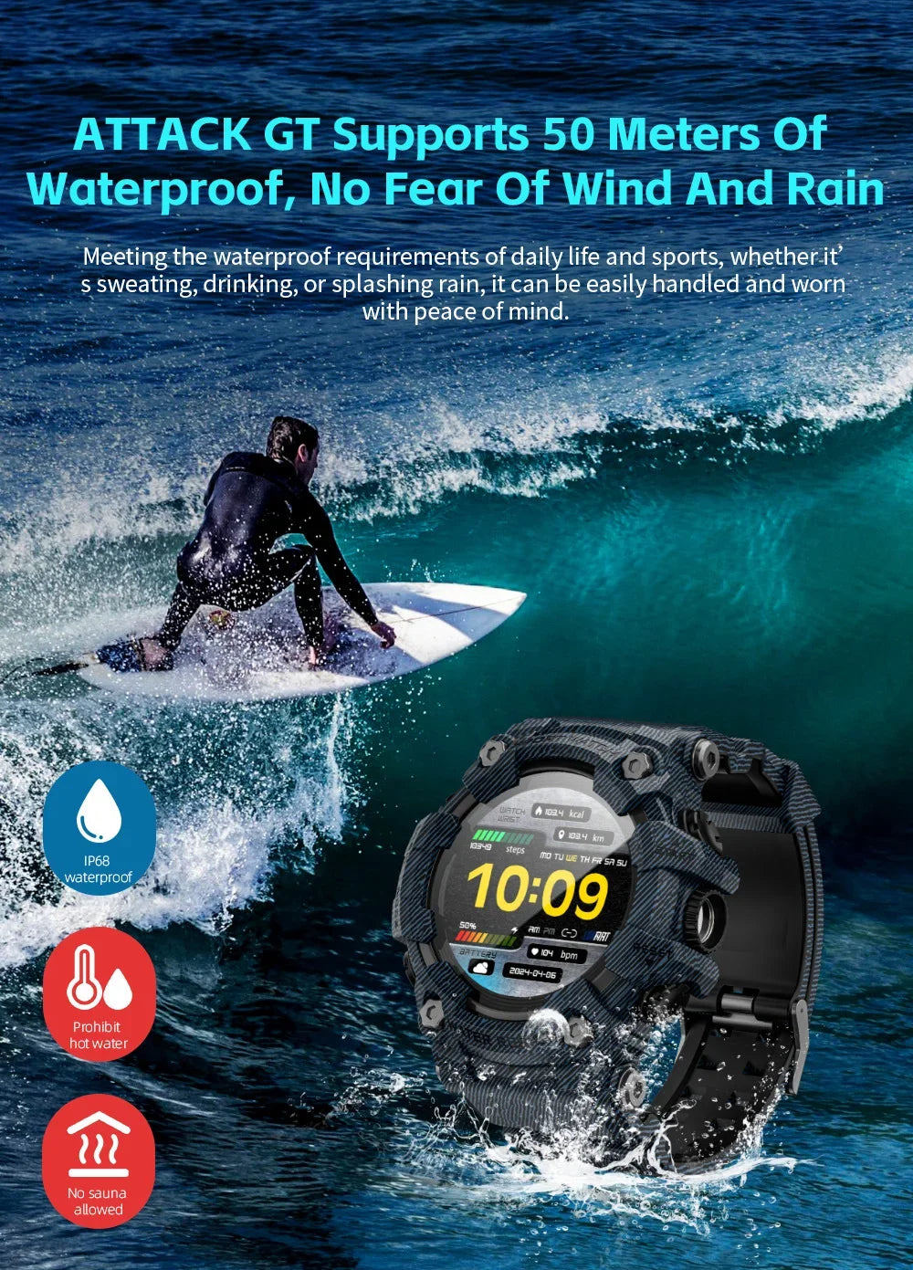 Fitness Tracker Smart Watch for Men Heart Rate Monitor Blood Pressure Smart Watch Suitable for Android IOS