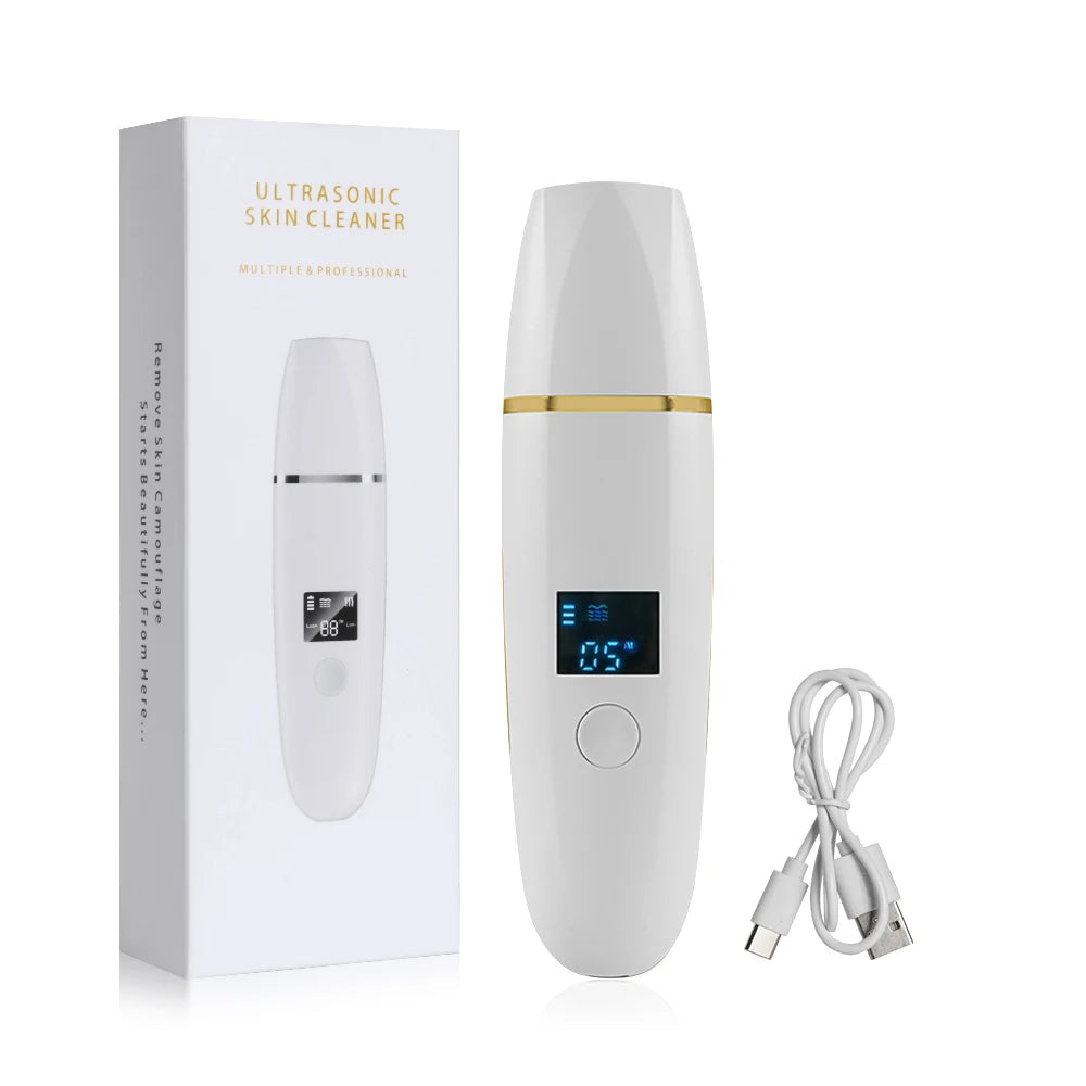 Ultrasonic Skin Scrubber Remover Blackhead Ultrasonic Peeling Facial Scrubber Shovel Deep Cleaning Face Lifting Remove Pore Acne