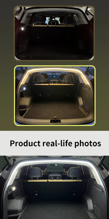 Car high brightness trunk lighting ambient light interior decoration LED wiring free automatic sensing tailgate light strip