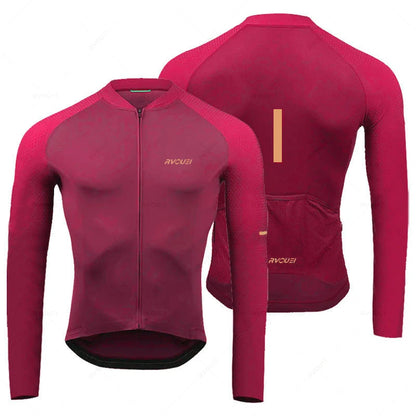 Rvouei Breathable Long Sleeve Cycling Jersey Set Bib Pants Ropa Maillot Ciclismo Bicycle Clothing MTB Bike Uniform Men Clothes