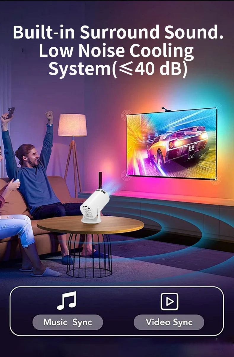 Mini WiFi Projector HY300mini HD Portable Projection Device for Home Theater
