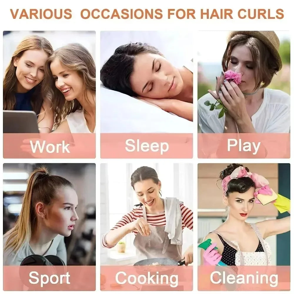 Heatless Curling Rod Headband Soft Hair Curler No Heat Hair Rollers Curlers Lazy Sleeping Curls Curling Hairband Styling Tools