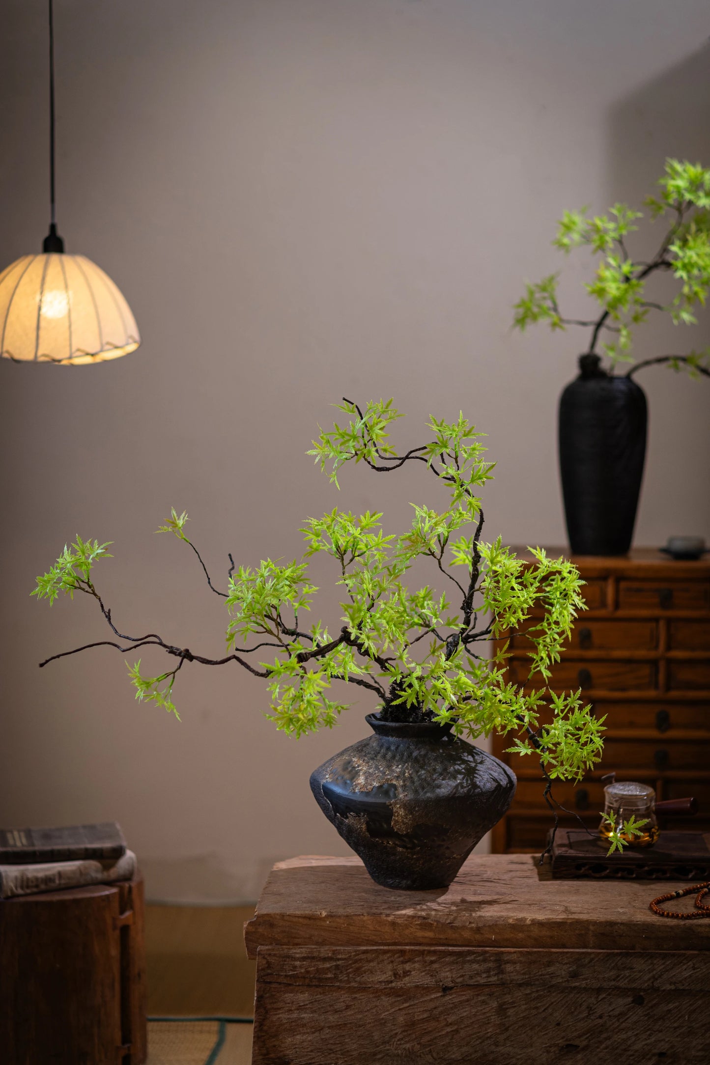 Artificial Green Plants To Welcome Guests Pine Maple Leaves Fake Flower New Chinese Style Simulated  Bonsai Flower Decorations