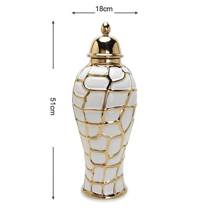 home decor vases Ceramic electroplated general jar Nordic flower vase handicraft decoration foyer soft decoration storage jars